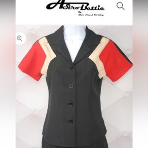 Astro Bettie Tri-Tone Blouse XL